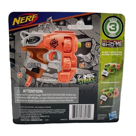 NWT Nerf MicroShots Zombie Strike Flipfury Dart Blaster Toy - Picture 2 of 2